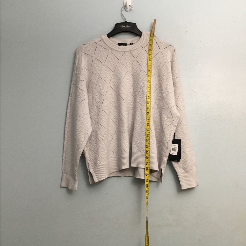 Cyrus Cream Crew Neck Sweater with Relaxed Fit